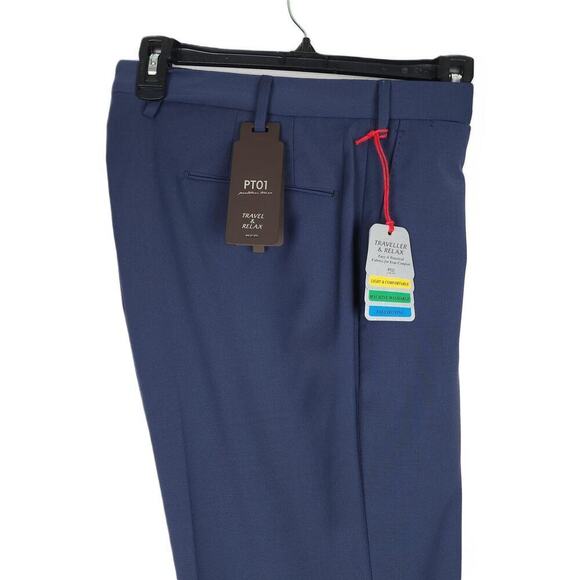 PT Torino PT01 Easy-Fit Plainweave Stretch Dress Pants Blue 34W US/ 50 IT NWT
